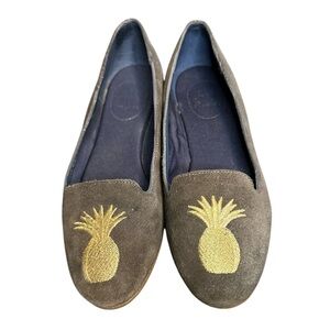 Jack Rogers pineapple suede flats size 5 1/2